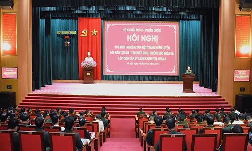 Hệ Chiến dịch - Chiến lược, Học viện Quốc phòng rút kinh nghiệm sau tháng đầu huấn luyện, đào tạo
