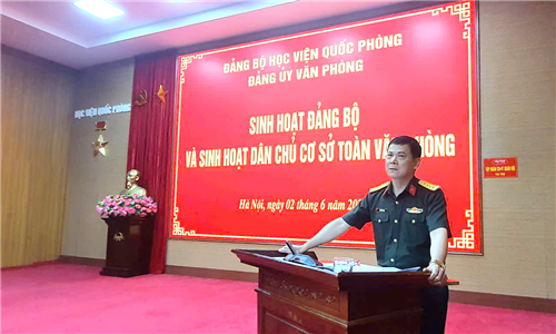 Đảng ủy Văn phòng tổ chức Hội nghị sinh hoạt Đảng bộ và sinh hoạt dân chủ cơ sở 6 tháng đầu năm 2026