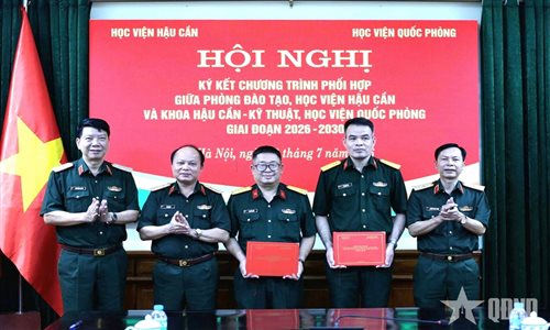 Phòng Đào tạo (Học viện Hậu cần) và Khoa Hậu cần - Kỹ thuật (Học viện Quốc phòng) ký kết chương trình phối hợp